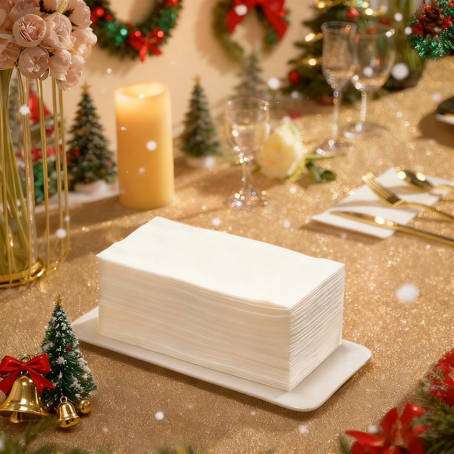 1000PACK Disposable Hand Towels for Bathroom, Soft and Absorbent Paper Guest Towels Disposable Decorative Bathroom Hand Napkins for Kitchen, Parties, Weddings, Dinners