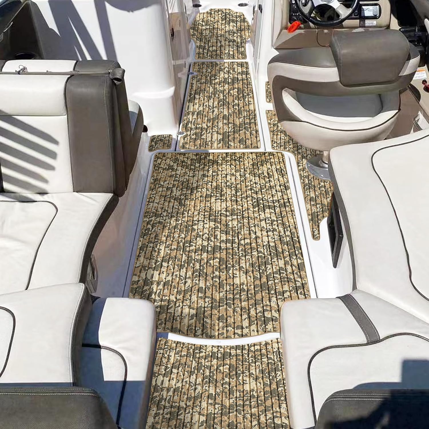 Boat Flooring EVA Foam Boat Decking Camo 94'x45'/35'/23' Non-Slip Boat Mat Self-Adhesive Foam Boat Deck Flooring Carpet Mat Rolls for Kayak Deck Boat Yacht Flooring Motorboat