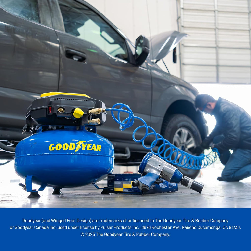 Goodyear 6 Gallon 150 PSI Oil Free Electric Pancake Air Compressor
