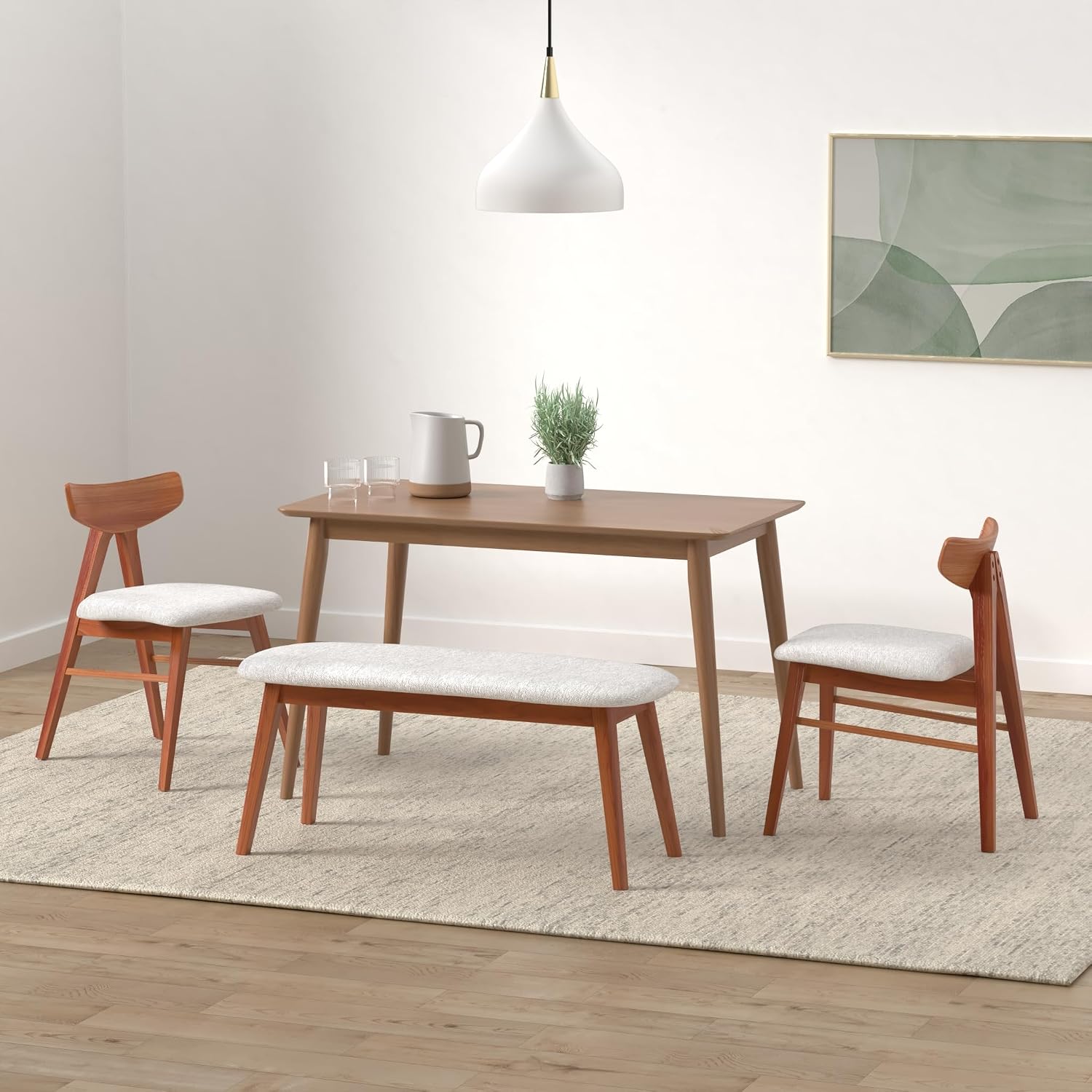 47' Dining Table Kitchen Table Dining Room Table Small Kitchen Table for Small Spaces Table Modern Home Furniture Dinner Table Rectangular (Natural)