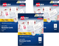 Avery Clean Edge Printable Business Cards with Sure Feed Technology, 2' x 3.5', White, 1,000 Blank Cards for Inkjet Printers (08870) (Pack of 3)