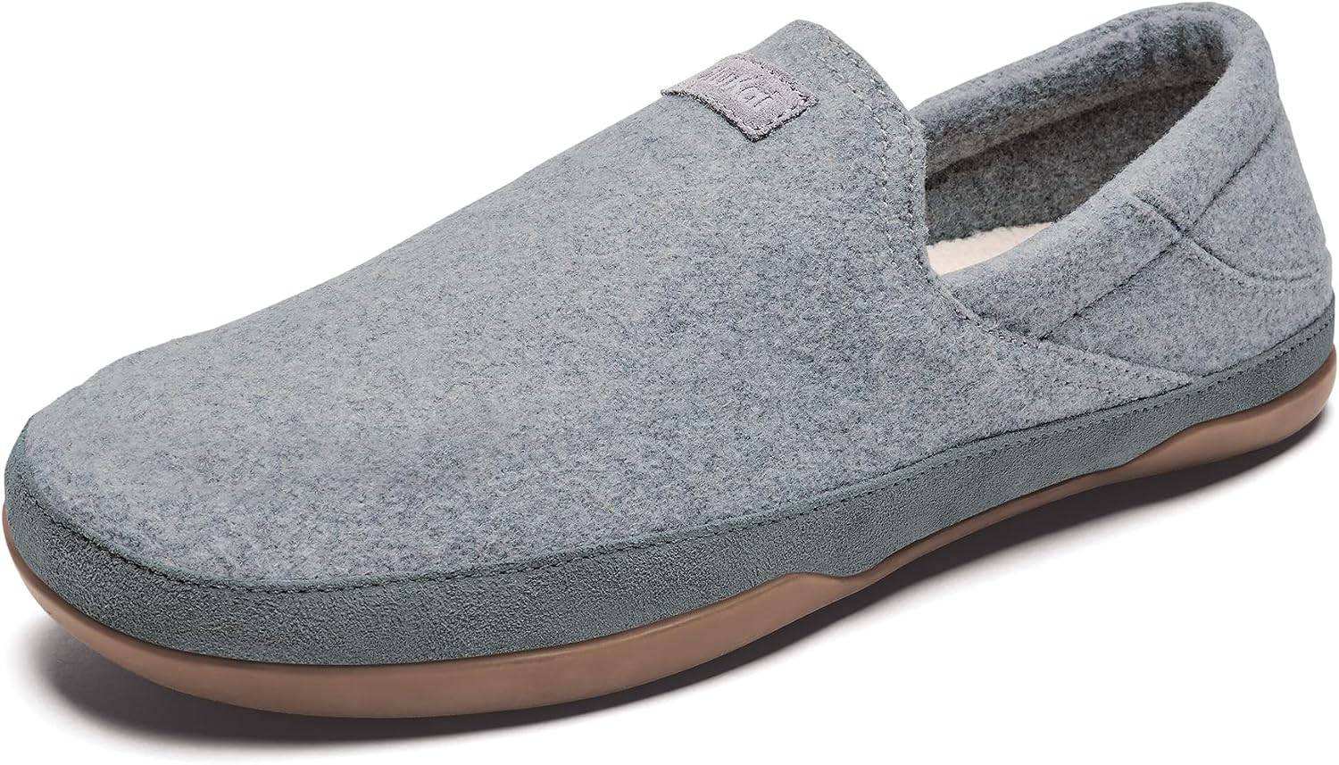 OLUKAI Kalawa Men's Slip-On Shoes, Soft & Comfortable Wool Blend Slippers, Warm & Breathable Fleece Lining, All-Day Comfort & Wear