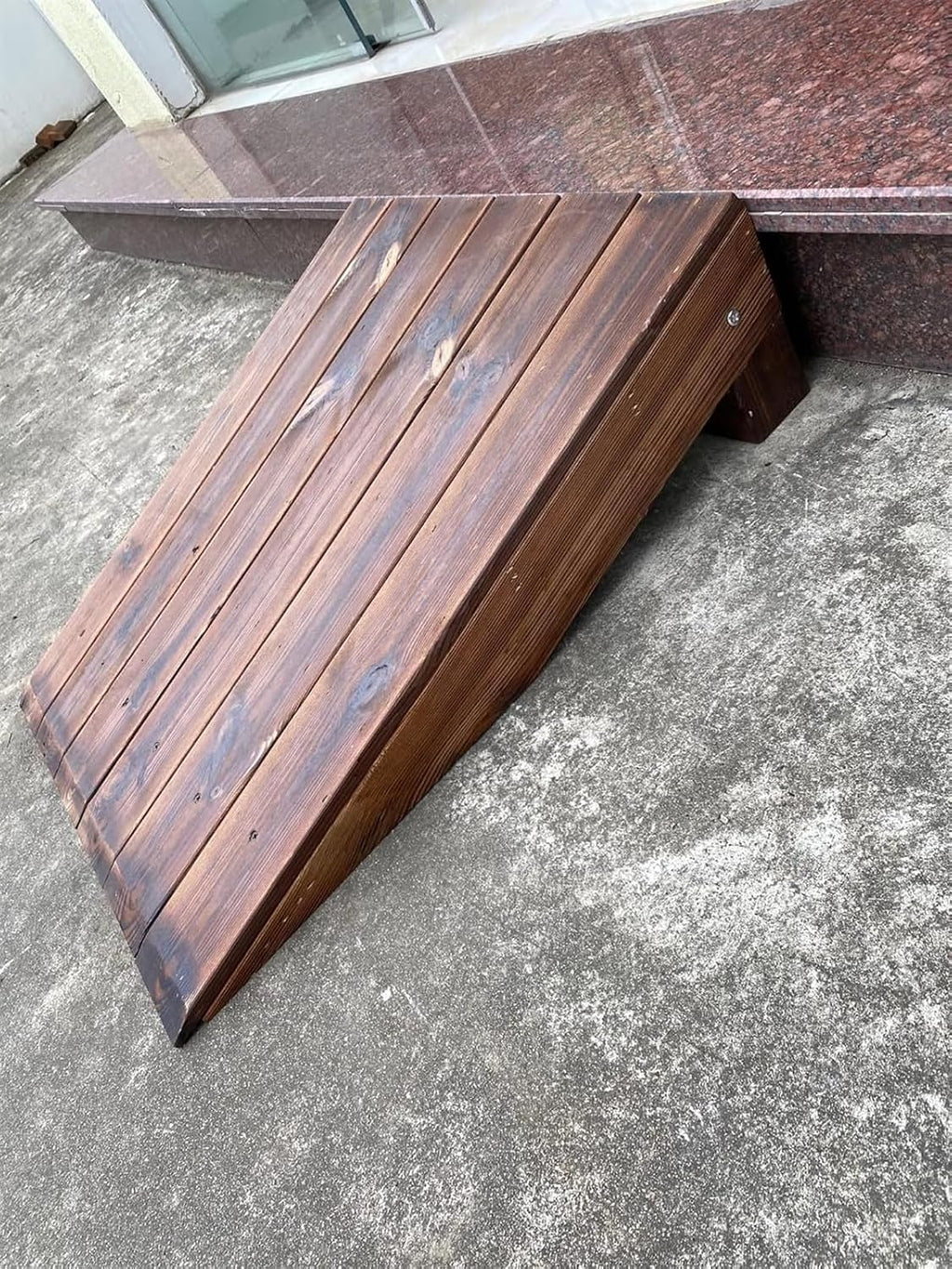 Ramps Threshold Ramp, Entry Door Threshold Ramp Wooden, Interior Exterior Doorway Wheelchair Ramp, Portable Non Slip Wood Step Ramp(60x50x10cm (23.6x19.7x4))