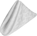 Ultimate Textile Somerset Damask White Cloth Napkins - 17' x 17' (Set of 60) Wrinkle & Stain Resistant Polyester, Machine Washable for Weddings & Events