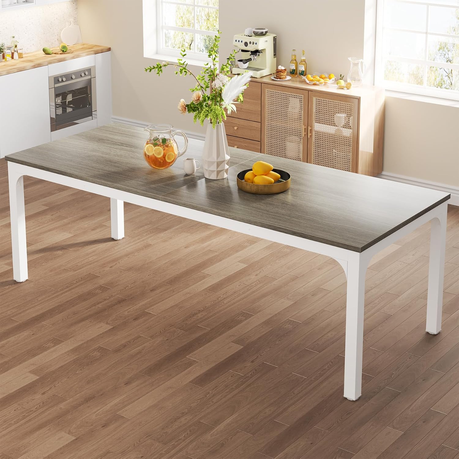 Tribesigns Dining Table for 8, 78-Inch Large Narrow Long Rectangular Kitchen Dinner Table, 8 Seat Rustic Wood Dining Table for Dining Room