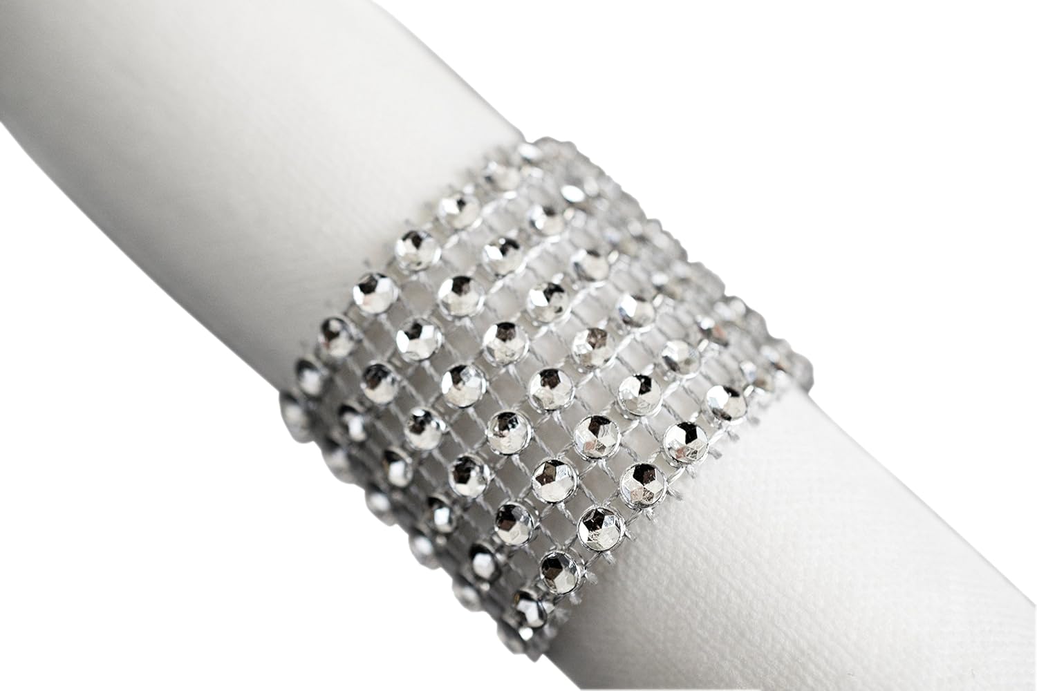 ' OCCASIONS ' COMBO PACK - 240 x Wedding Party Linen Feel White Dinner Paper Napkins + 240 x Silver Napkin Rings