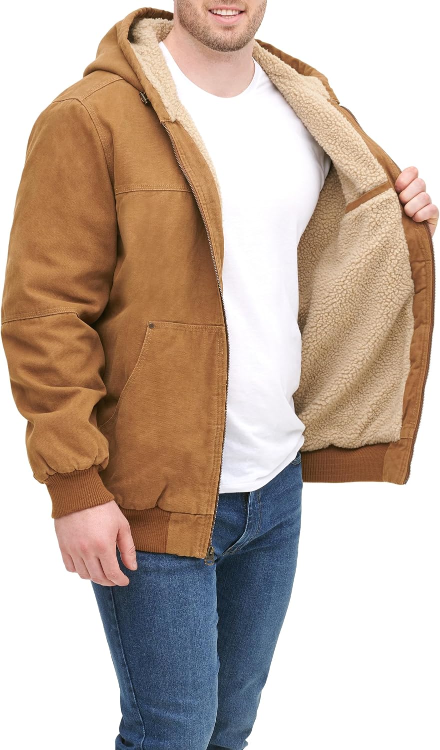 Levi's Men's Workwear Cotton Canvas Hooded Bomber Jacket