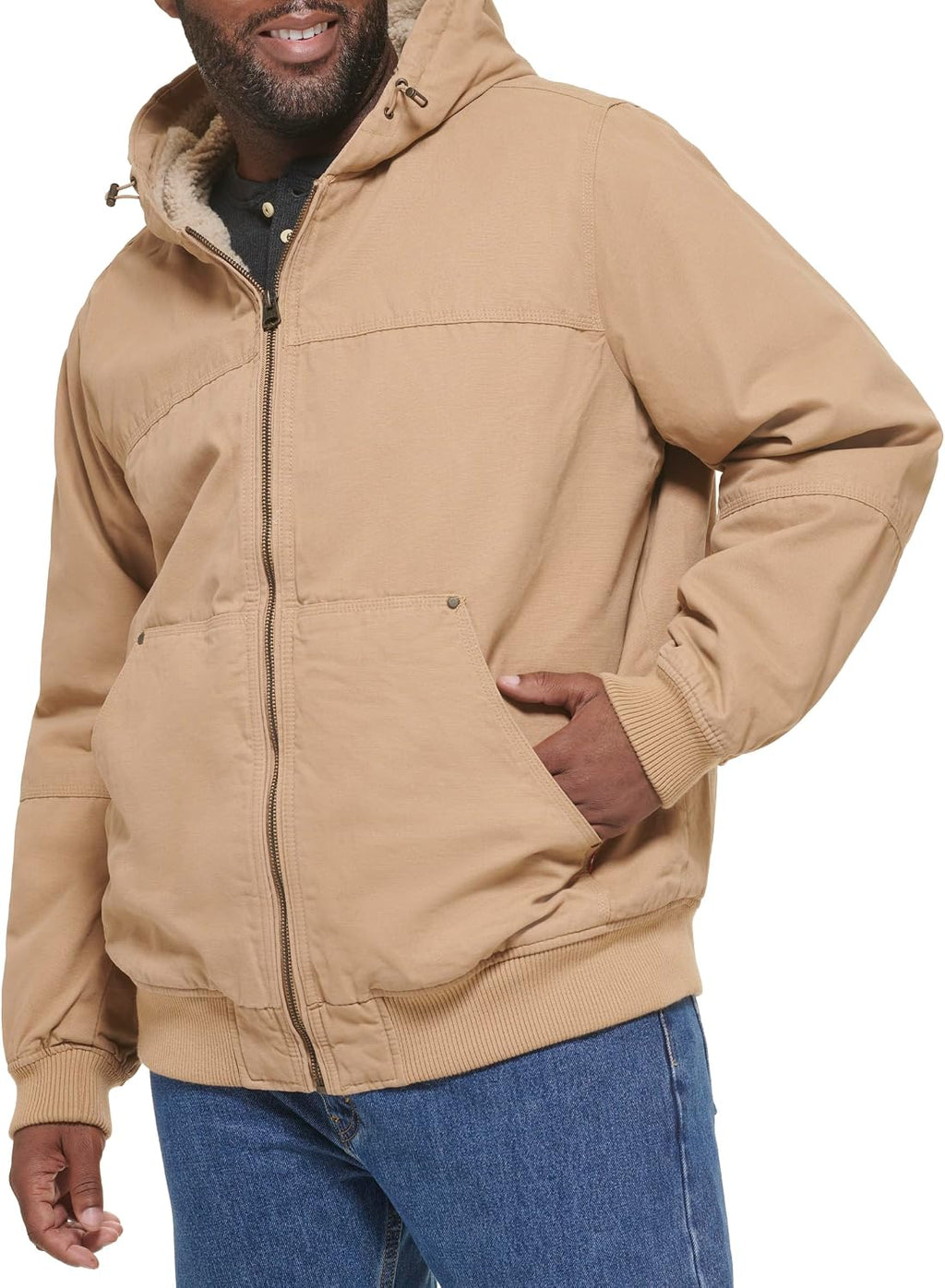 Levi's Men's Workwear Cotton Canvas Hooded Bomber Jacket
