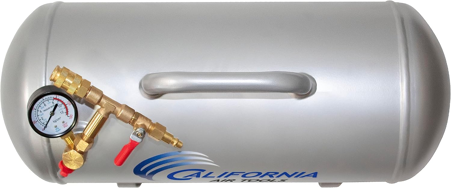 California Air Tools CAT-AUX05A Lightweight Portable Aluminum Air Tank, 5 Gallon, Silver