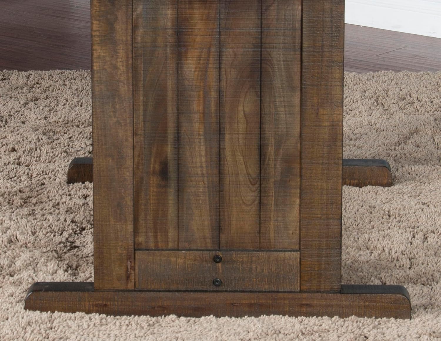 Pemberly Row Farmhouse Wood Kitchen Corner Breakfast Dining Nook Set with Table, Reversible Bench, Chair and Hidden Storage in Tobacco Leaf