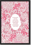 Black Framed Slow Down You're Doing Fine Music Posters Pink Motivational Quote Wall Art Vintage Floral Positive Daily Reminder Song Lyrics Canvas Print Aesthetic Bedroom Home Decor 24x36inch