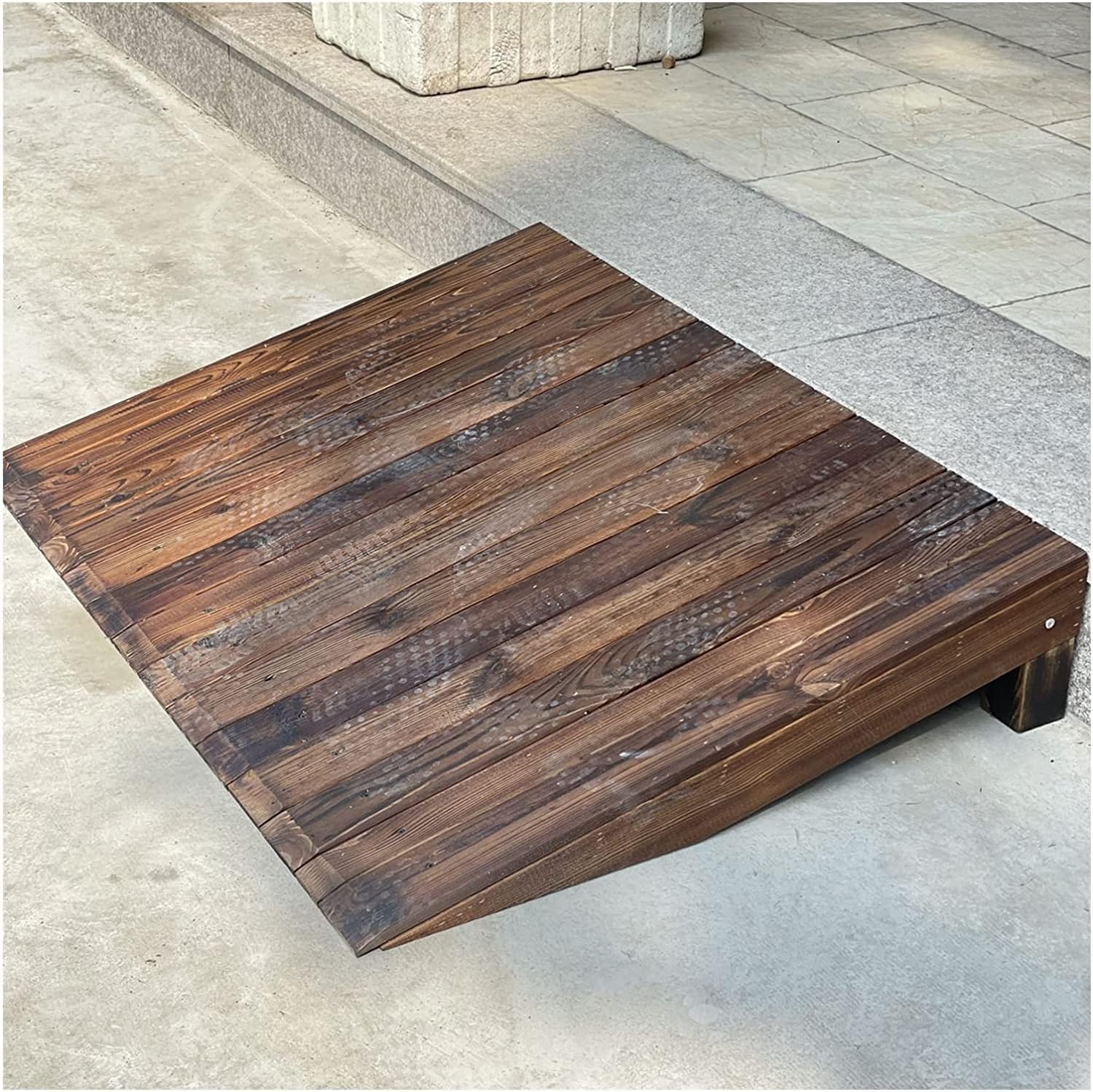 Wooden Threshold Ramps for Doorways, 4inch/7inch/8inch Rise Porch Wheelchair Ramps, Non Slip Portable Home Entry Ramps (Size : 90x70x20cm)