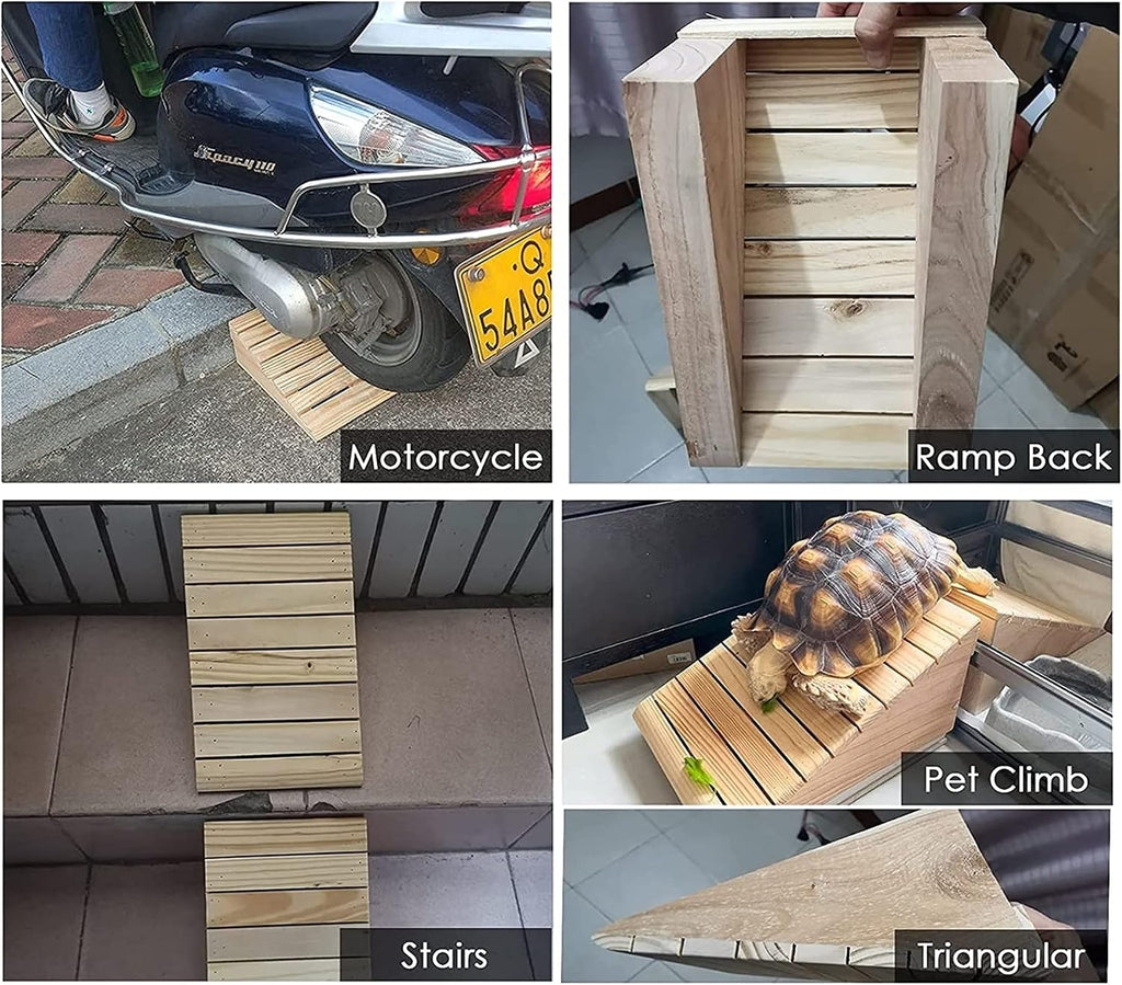 6inch Rise Wooden Threshold Ramp for Home/Front Door/Yard/Doorways, Wheelchairs Walkers Car Motorcycle Entry Transition Ramp, Heavy Duty Anti-Skid Curb Ramp (Size : 30.8x30x15cm/12x11.8x6in)