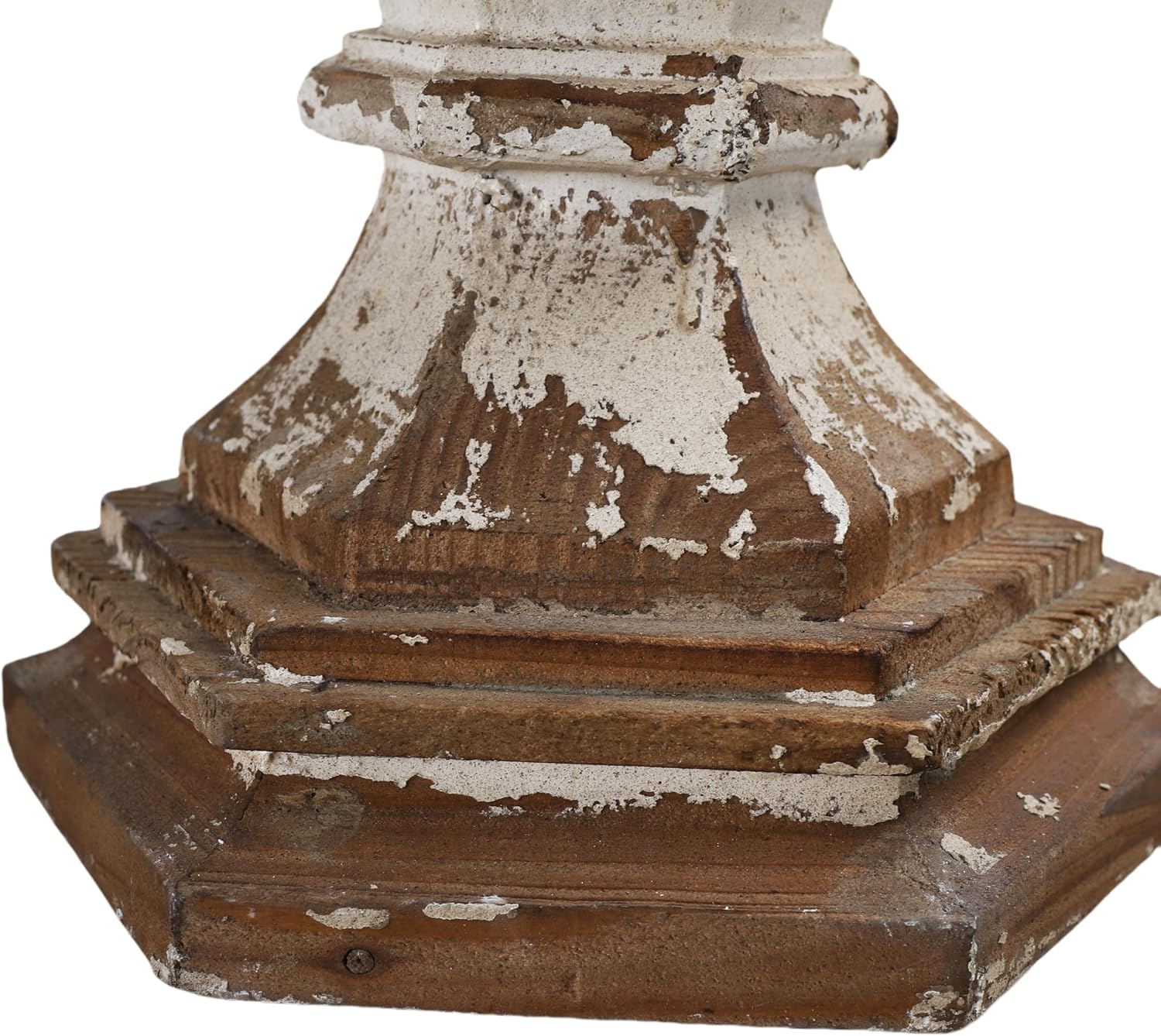 Vintage Table Lamp with Black Distressed Shade, 28' Tall Classic Pedestal Base, Rustic Farmhouse Bedside or Entryway Lighting Fixture