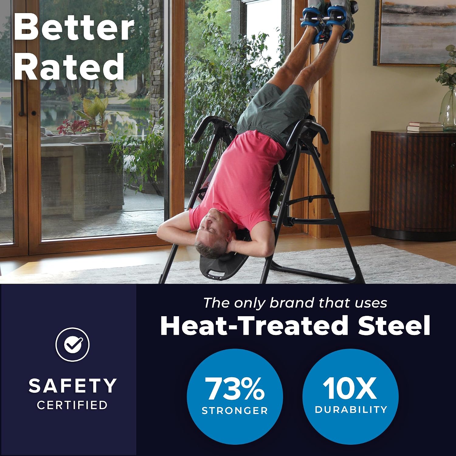 TEETER EP-560 Inversion Table w/Accessories for Back Pain Relief – FDA-Registered, UL Safety Certified, 300 lb Capacity, Designed & Patented in USA