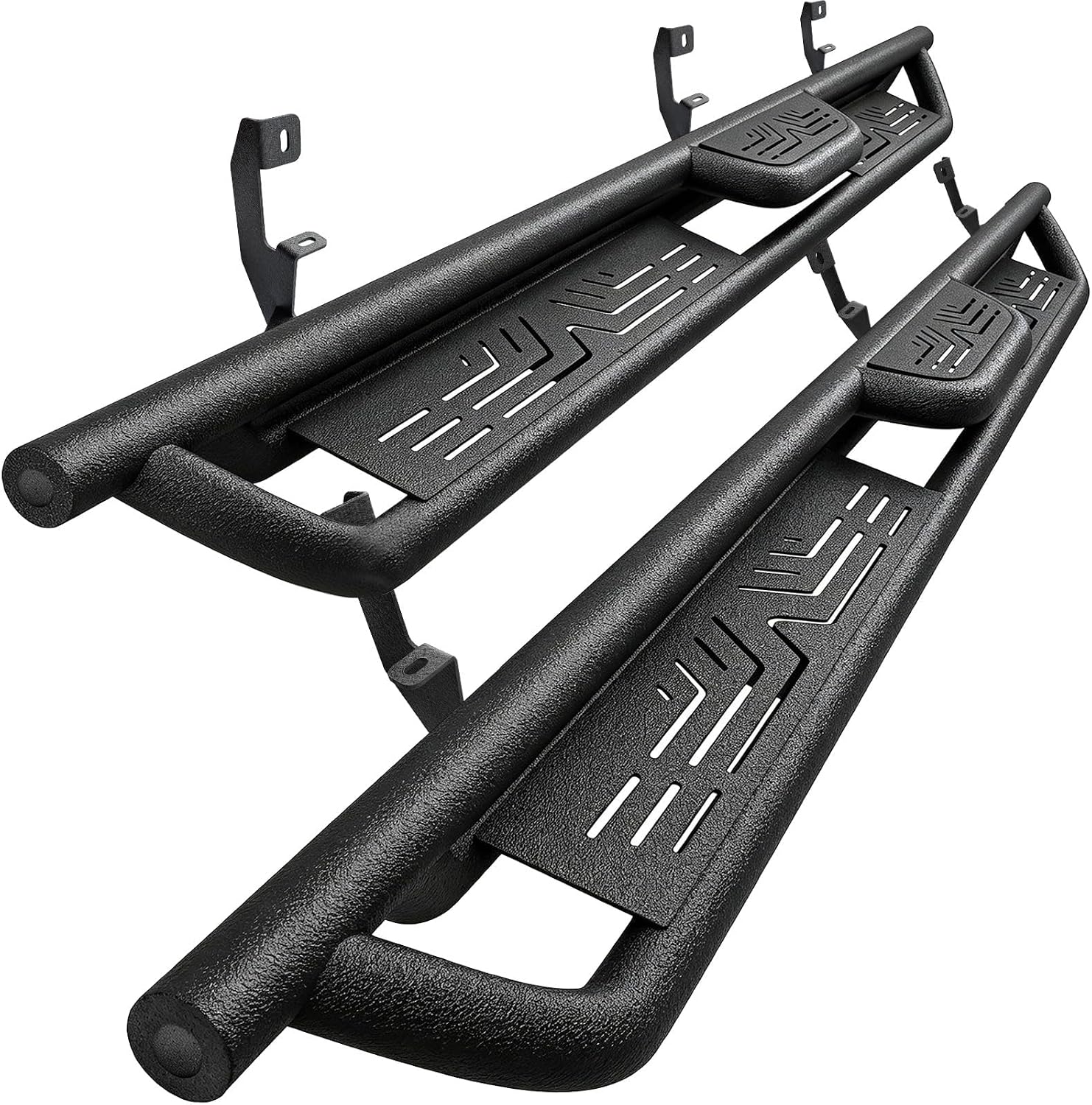 PZ 6' Running Boards Anti-Slip Side Steps Carbon Steel Compatible with Chevy Silverado 1500 Crew Cab 2019-2026,550LBS Steel No Drill Truck Running Boards Direct Fit Nerf Bar