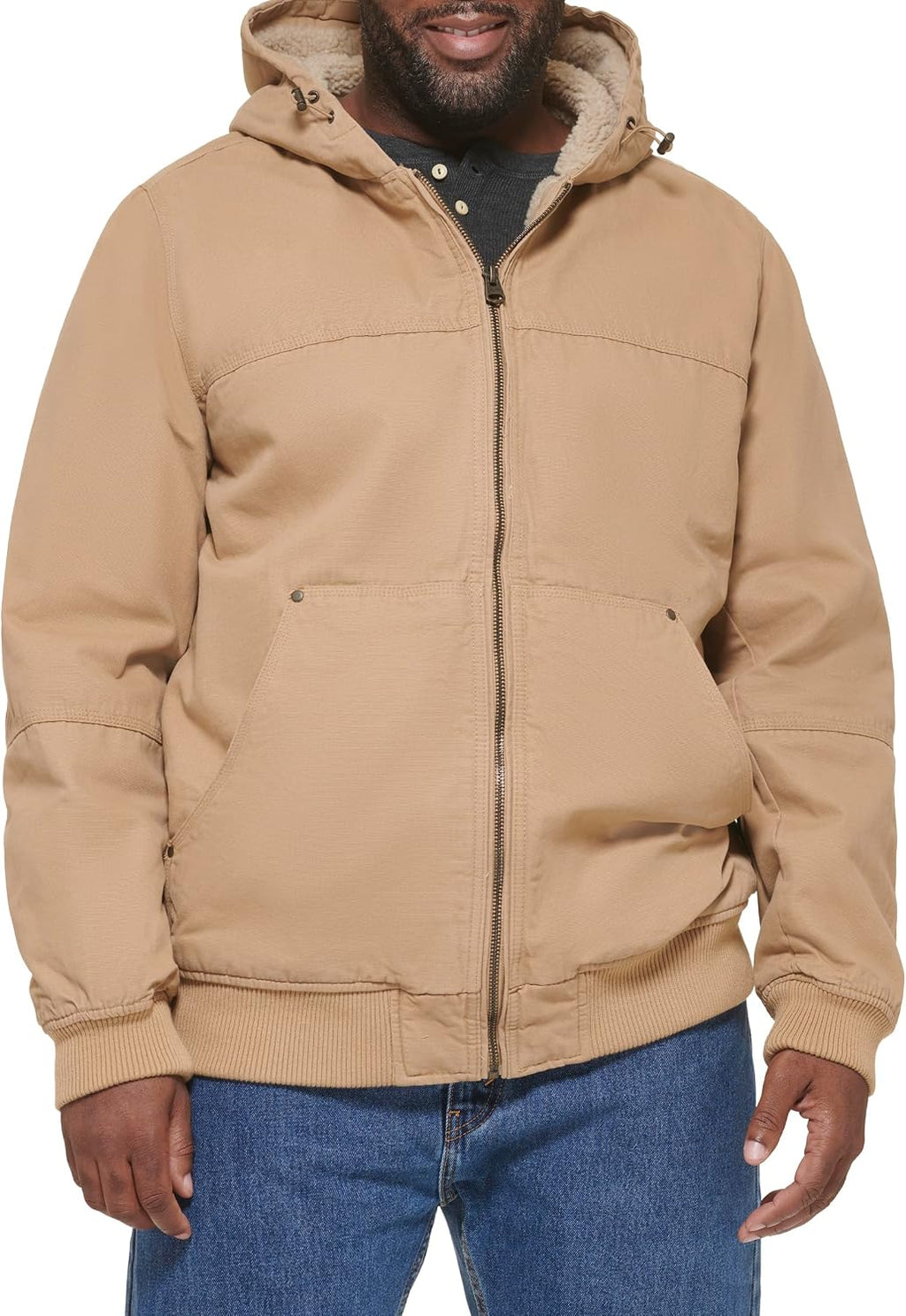 Levi's Men's Workwear Cotton Canvas Hooded Bomber Jacket