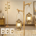 Scenekoy 68' Tall Floor Lamp with Lanterns, Gold Standing Lamp Tree Trunk Finish, Dimmable Resin Corner Lamp Stand Up Light with Bulb Prefer for Modern Living Room Bedroom Home Decor (Bulbs Included)