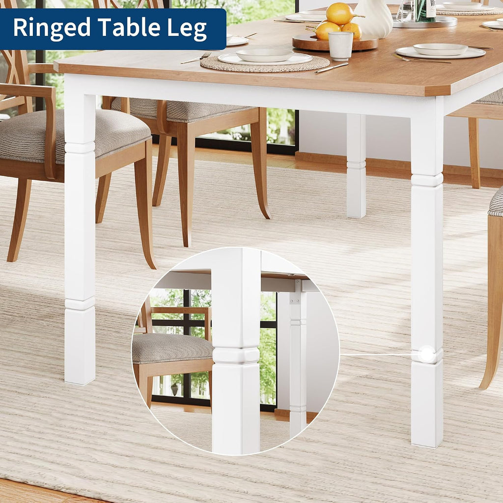 Garvee 78 in Large Industrial Dining Table for 6-8, Kitchen Table with Heavy Duty Metal Legs, Wood Desk with Chamfer Corner for Dining Room, Kitchen, Living Room, Easy Assembly