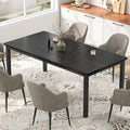 79 Inch Industrial Dining Table for 4-6 Person Rectangle Kitchen Table with Metal Legs,Round Corners, Writing Desk, for Modern Farmhouse, for Kitchen, Dining Room,Quick Assembly, Wood