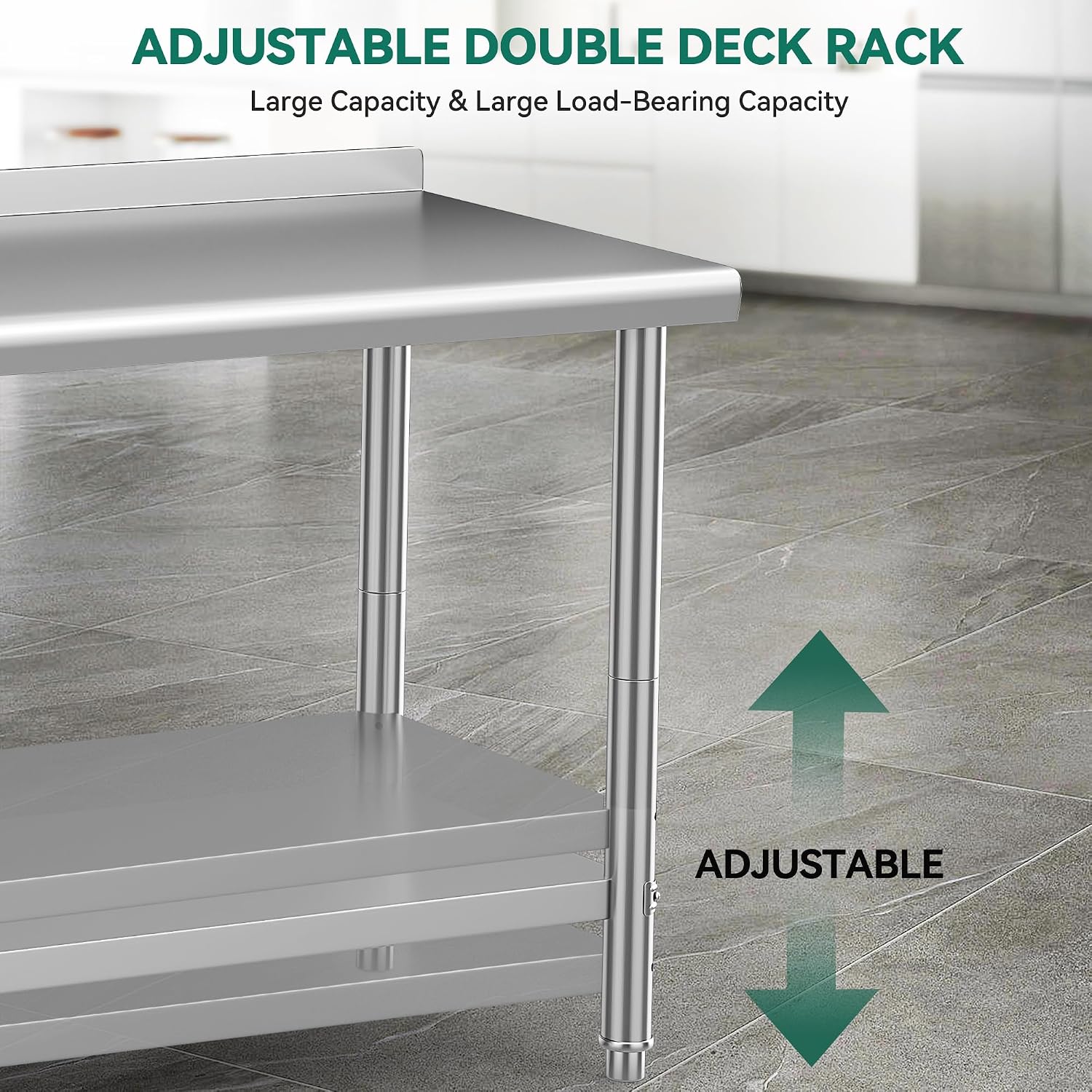 YITAHOME 30' x 24' Stainless Steel Table with Wheels for Prep & Work with Backsplash, NSF Metal Table Prep Table with Undershelf for Home Kitchen Restaurant Garage Warehouse