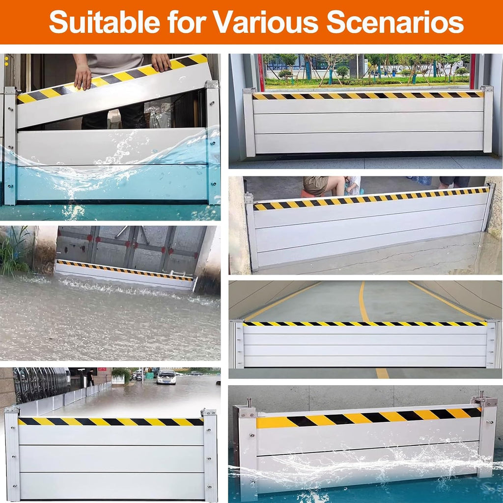 Water Flood Barrier Street Road Outdoor, 3/4/5/6/7/8/9/10/11/12/13/14/15/16/17/18ft Long Aluminum Threshold Anti-Flood Wall, Flood Baffle for Garage/Basement/Front Door/Driveway(H 1.3ft(40cm),17.5ft(5