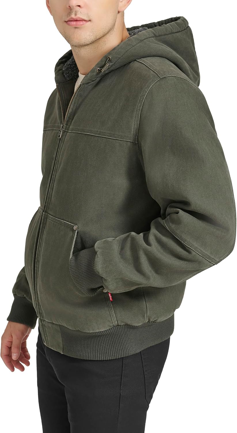 Levi's Men's Workwear Cotton Canvas Hooded Bomber Jacket