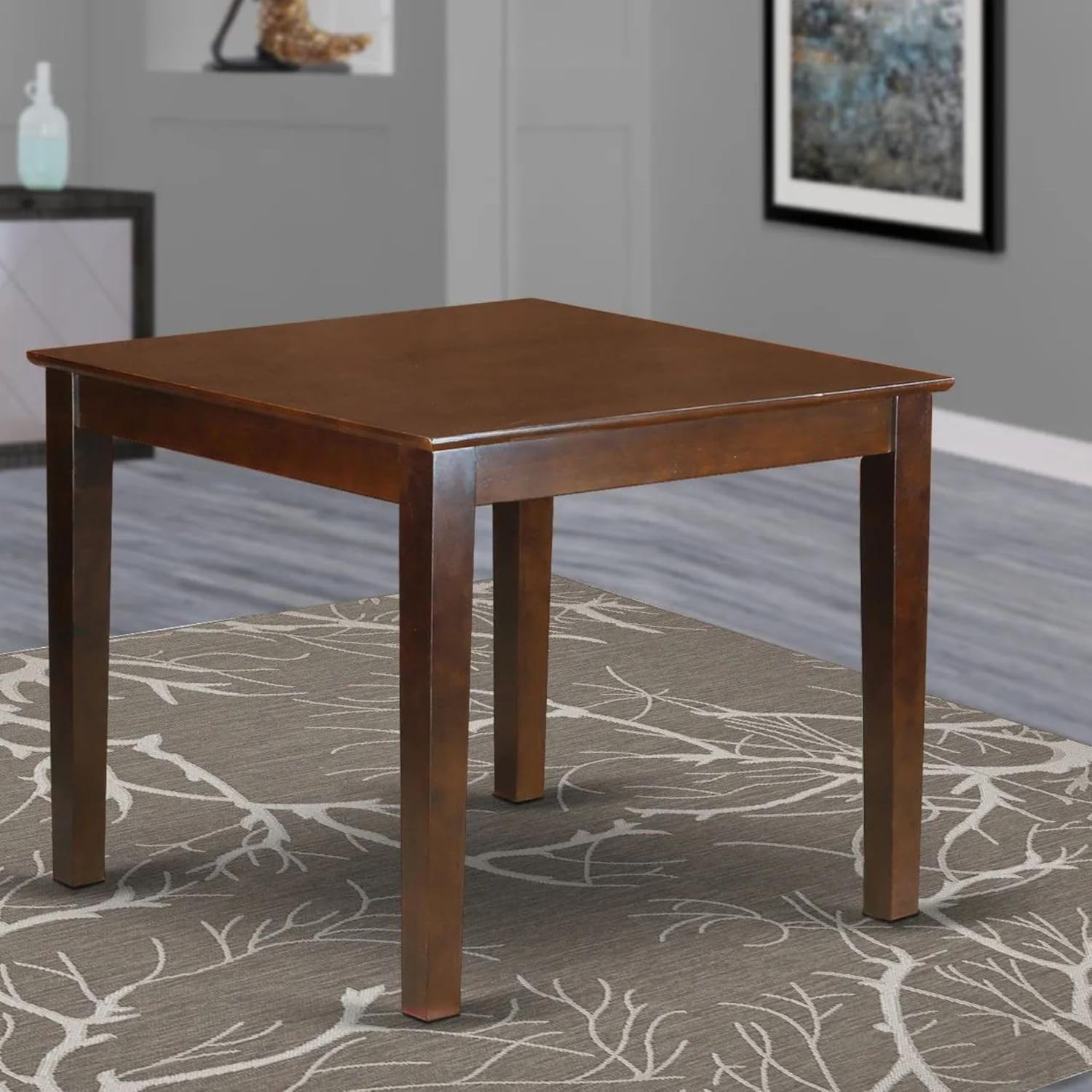 East West Furniture OXT-MAH-T Oxford Square Kitchen Dining Table for Small Spaces, 36x36 Inch, Mahogany