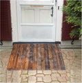 Katzowen Threshold Ramp Driveway Brown Wooden Doorway Threshold/Kerb Ramp, Non-Skid Patio Garage Bike/Motorcycle/Wheelchairs Ramps, 3.9'/7'/7.8'/9.8' High(90x18x70cm/35x7x27in)