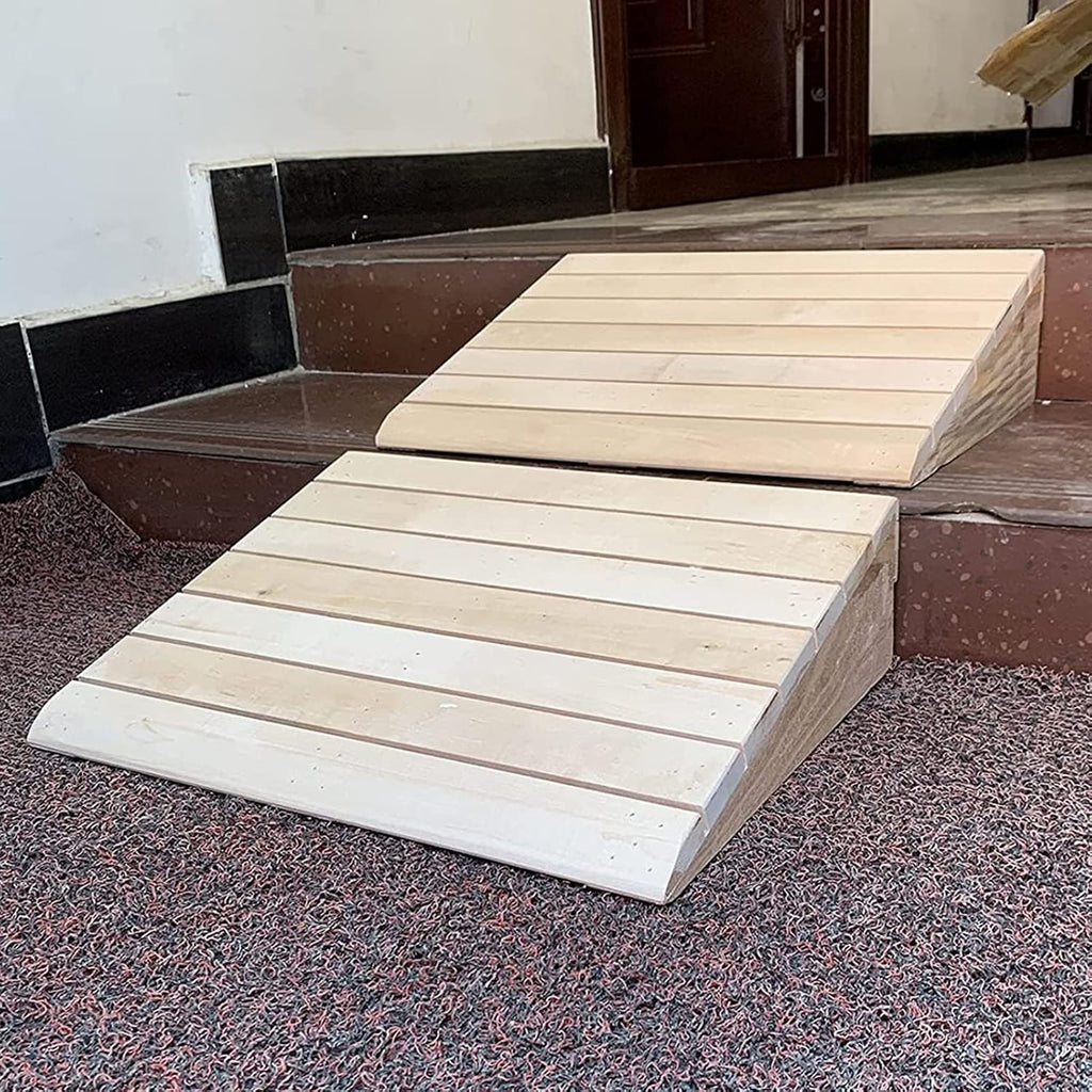 Strong Wooden Threshold Ramp for Doorways Outdoor Steps, Driveway Curbs Ramp 7/8/9/10/11/12/13/14/15 Cm Rise, Loading Dock Garage Ramp (25.8Cmx30Cmx7Cm)