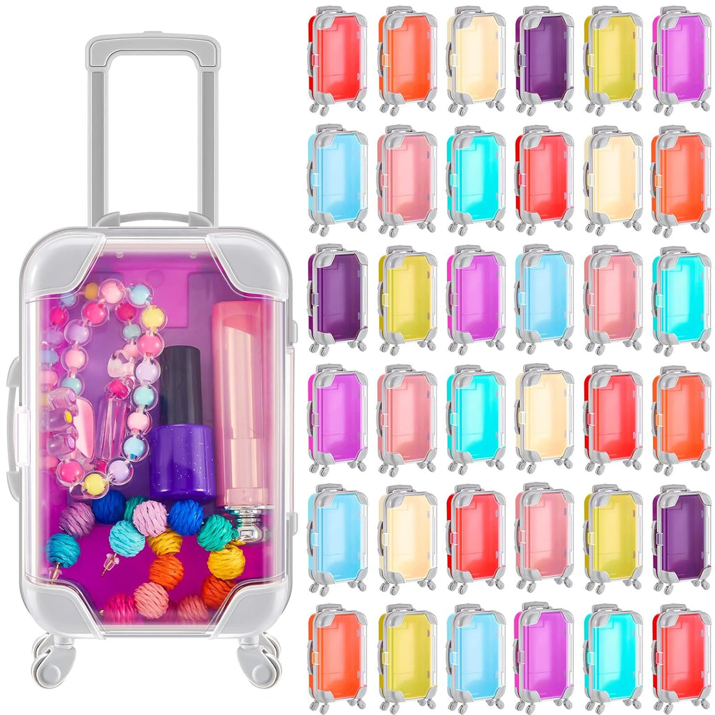 Tessco for you 50 Pack Suitcase Party Favor Gift Box Mini 6.7 x 3.8 x 2 Inches 9 Colors Plastic Tiny Travel Luggage for Candy Makeup Jewelry Birthday Cruise Trip Wedding Bachelorette Party Favor