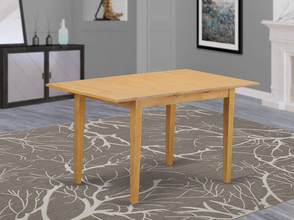 East West Furniture NFT-OAK-T Norfolk Kitchen Dining Table - a Rectangle Solid Wood Table Top with Butterfly Leaf, 32x54 Inch, OAK