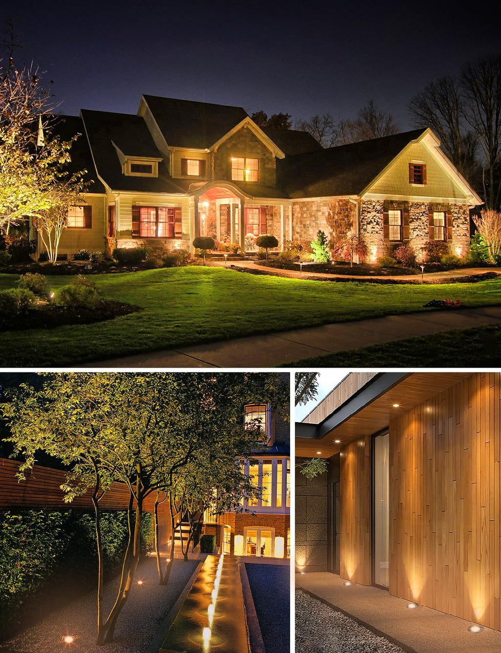 SUNVIE 12W Low Voltage Landscape Lighting with Connectors 1200LM Ultra Bright Well Lights Landscape LED In Ground Waterproof Outdoor Warm White Paver Lights for Garden Yard Driveway 12 Pack