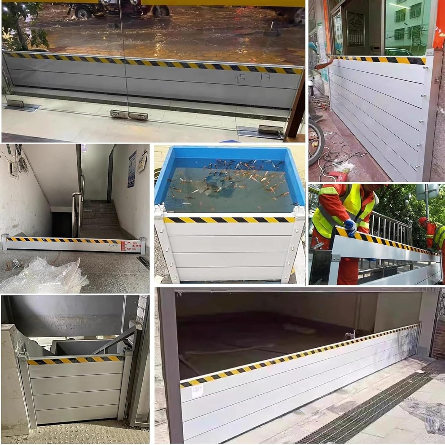 Exterior Mounted Garage Flood Protection Threshold Kit, Removable Temporary Waterproofing System, Aluminum Unit Modular Design Flood Protection Panel For Garage/basement/warehouse ( Color : L-205cm80.