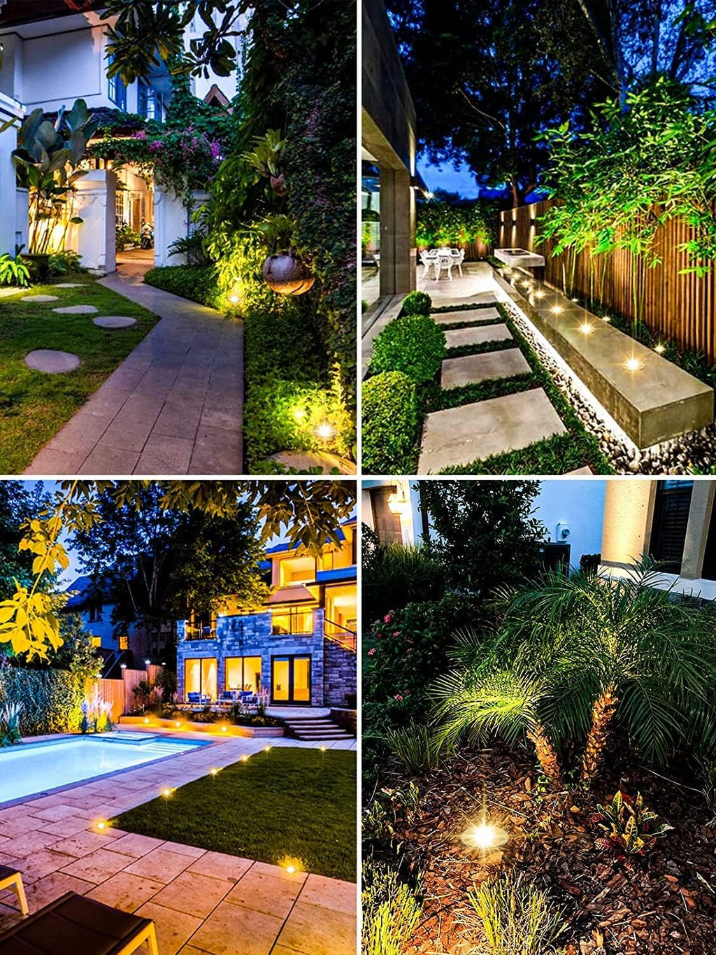 ZUCKEO Low Voltage Landscape Lights Well Lights Landscape LED in Ground Light IP67 Waterproof Outdoor Landscape Lighting Wired Floor Pathway Deck Step Garden with Connectors (20Pack Warm White)
