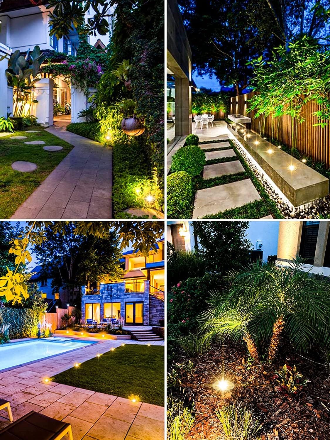 ZUCKEO Low Voltage Landscape Lights Well Lights Landscape LED in Ground Light IP67 Waterproof Outdoor Landscape Lighting Wired Floor Pathway Deck Step Garden with Connectors (20Pack Warm White)