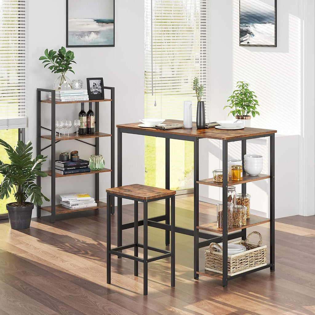 VASAGLE Bar Table with Sturdy Metal Frame, Easy Assembly, Industrial Design, 23.6 x 42.9 x 39.4 inches, Rustic Brown