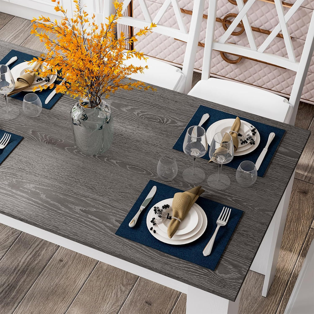 Giantex Wooden Dining Table, Modern Kitchen Table for 4, Rectangular Dinner Table for Kitchen, Dining Room, Living Room, Home Dinette Furniture, 47' L x 28' W x 30' H, (White & Dark Gray)