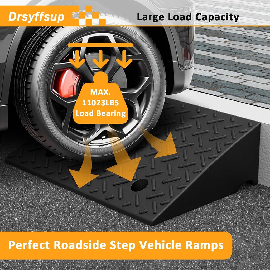 Threshold Ramp for Doorways, 2'/3.9'/4.7'/5.5' Rise Heavy Duty Rubber Driveway Curb Ramps/Kerb Ramp for Wheelchair, Car, Truck, Motorcycle, 2-Pack(50x32x5cm/19.7x12.6x2)