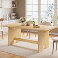 Jocoevol 63' Folding Dining Table for 4-6, Modern Dining Room Table with Large Foldable Tabletop & Legs, Wood Dining Tables for Kitchen Dining Room, Console Table for Living Room(Natural)