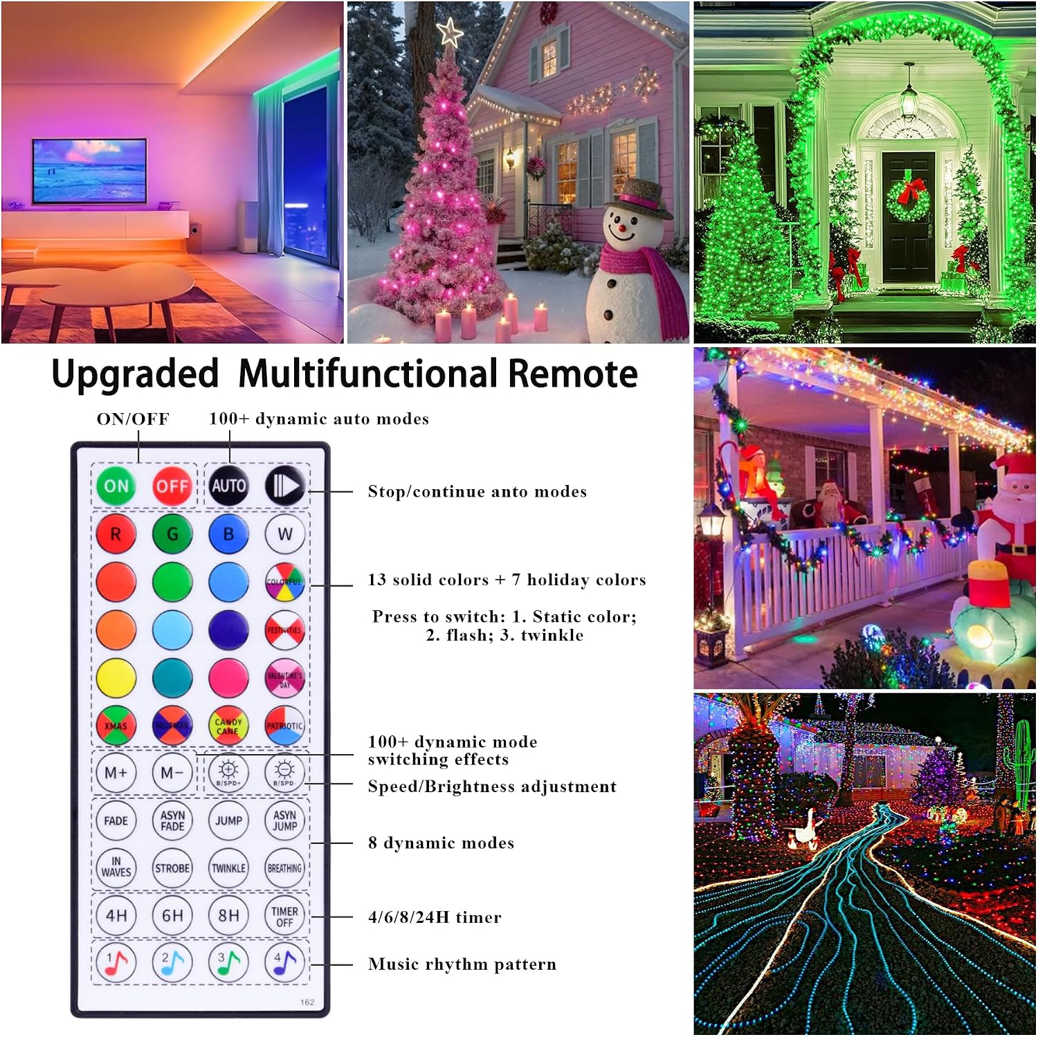 200FT Rope Lights for Outside, 610 LED String Light Outdoor Waterproof Plug in with Remote & APP Control, 16 Million Colors Changing Music Sync Fairy Lighting for Bedroom Indoor Christmas
