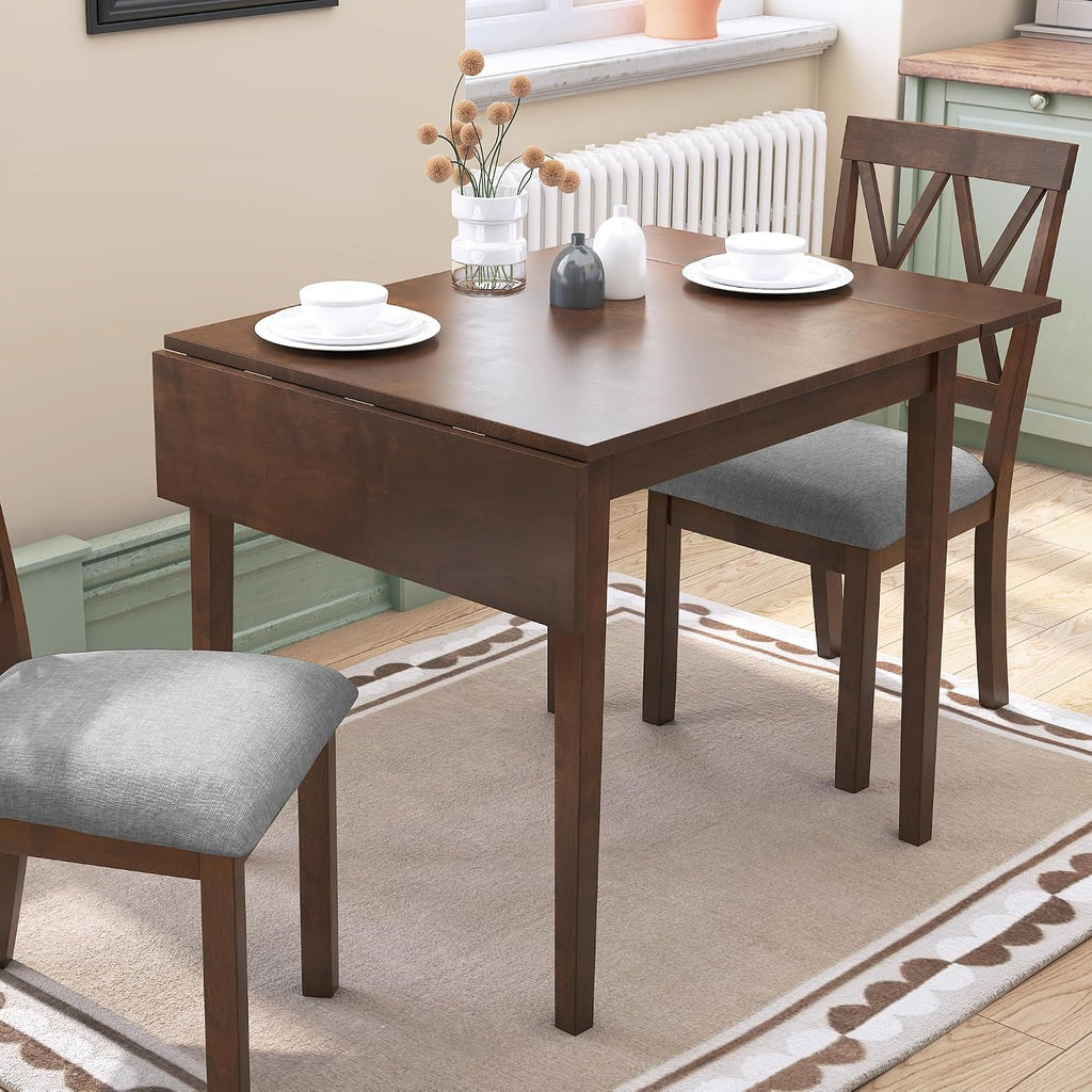Merax Wooden 29'- 45' Extendable Rectangular Dining Table with Drop Leaf,Space Saving, Easy Assemble Brown