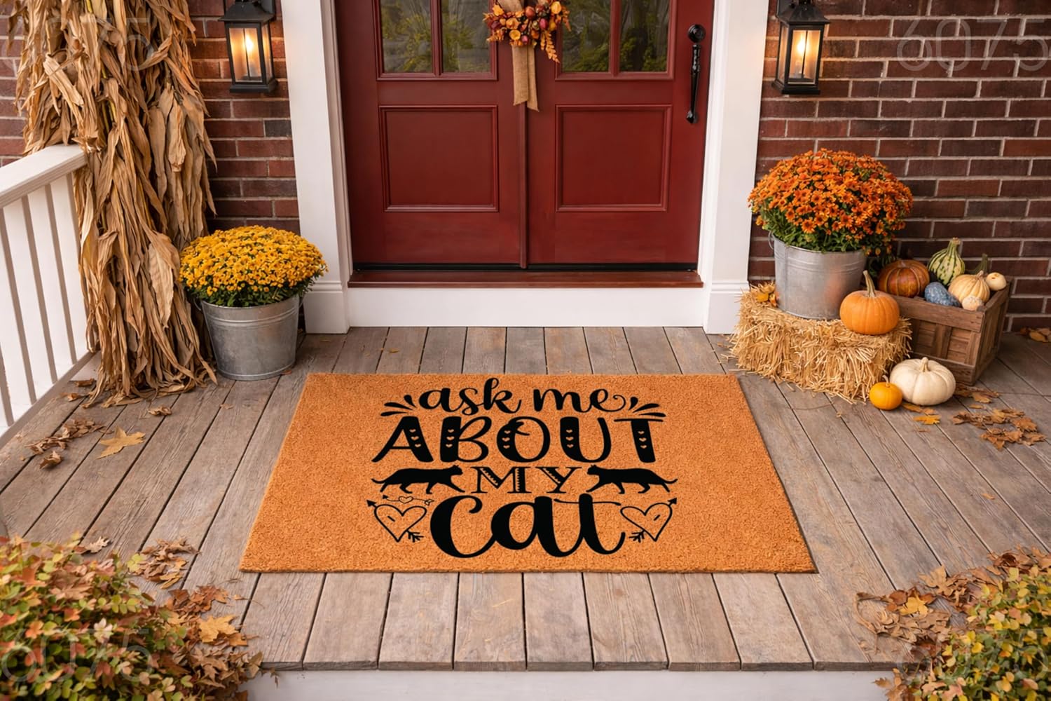 Funny Cat Doormat, Ask Me About My Cat Welcome Mat For Front Door, Coir Rug | Housewarming Gift For Cat Lovers, New Home Present, Funny Pet Owner Decor, Front Porch Entryway, Indoor Outdoor Entrance