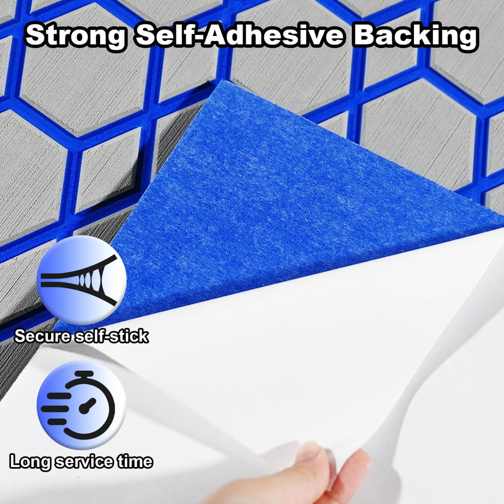 KT GuoMei110.24 X47.24 EVA Boat Flooring Diamonds and Hexagons Self-Adhesive Boat Decking Non-Skid mat for Decorate Yacht Pool etc