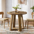 Tribesigns Small Round Dining Table for 2-4 People, 31.5 Inches Farmhouse Kitchen Table for Small Space, Dining Room, Kitchen, Apartment, Rustic Brown