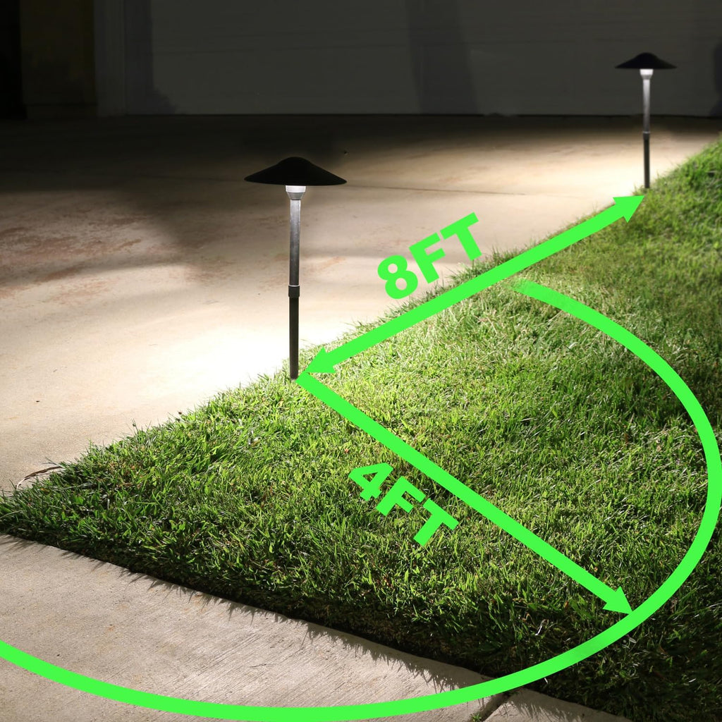 Lumina Lighting® 4W Landscape Lighting 12V Landscape Lights Low Voltage Landscape Path Lights Warm White Waterproof Outdoor Replaceable G4 LED Bulb for Garden Pathway Lawn Yard (Black) (8-Pack)