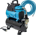 Master Airbrush 1/5 HP Cool-Runner Dual Fan Tank Air Compressor Kit Model TC-426 - Professional Single-Piston with 2 Cooling Fans, Runs Longer without Overheating - Regulator Water Trap, Holder