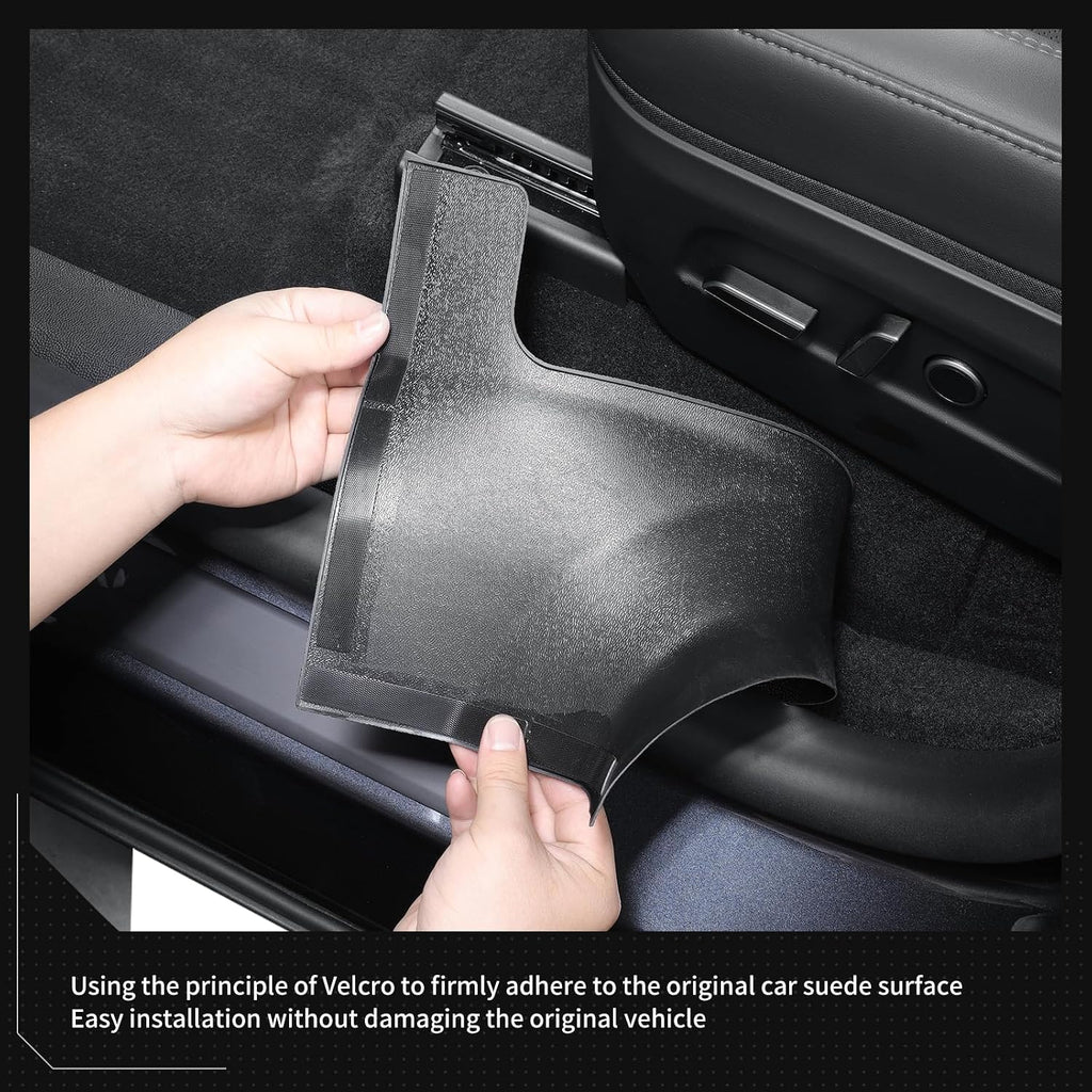 LUCKEASY Fit for Tesla Model Y Juniper 2025 2026 Front & Back Door Threshold Strip& Anti-Kick Pad|Rear Trunk Side Protective Cover|Trunk Tailgate Mat|Rear Bumper Guard