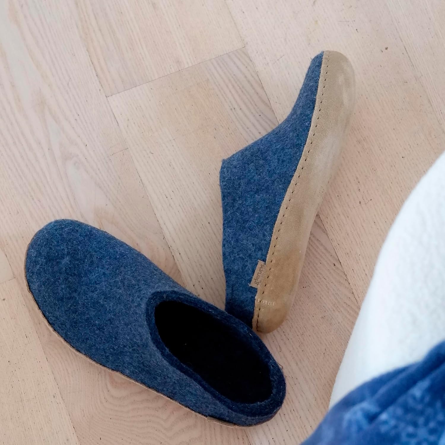 Glerups 100% quality wool mix Slipper with leather sole - Unisex Slip-on