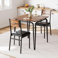 GarveeHome Dining Table for 2, Small Table and Chairs Set of 2, Square Dinette Set for 2, 3 Piece Kitchen & Dining Room Sets for Small Space (Vintage, Table with 2 Upholstered Chairs)